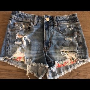 American Eagle high rise Shortie festival Shorts